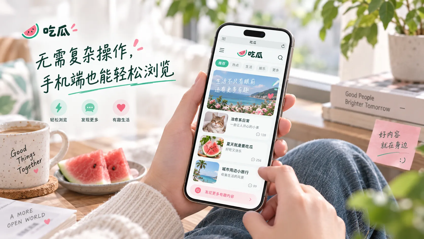 移动端内容浏览示意